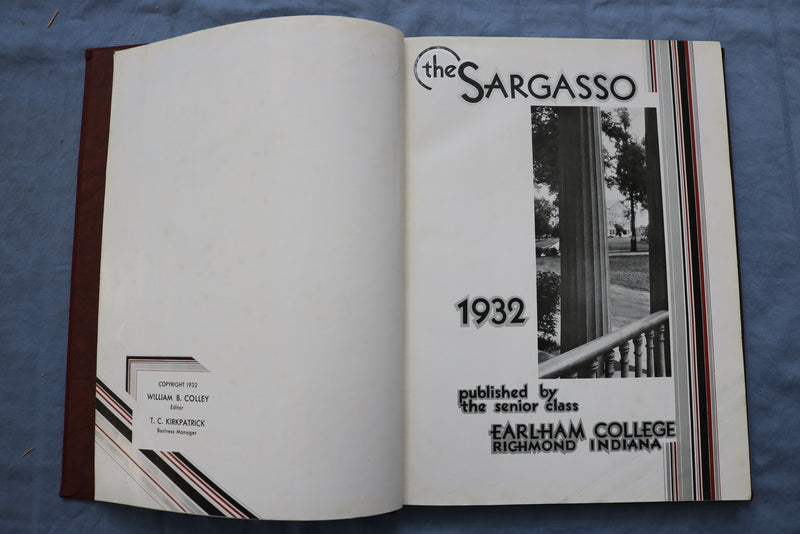 1932 THE SARGASSO EARLHAM COLLEGE YEARBOOK - RICHMOND, INDIANA - YB 3426