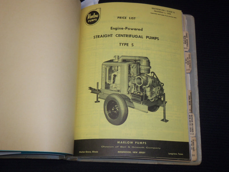 1900'S MARLOW PUMPS LARGE STEAM TURBINE GENERATOR CATALOG NO. 72- KD 6524B