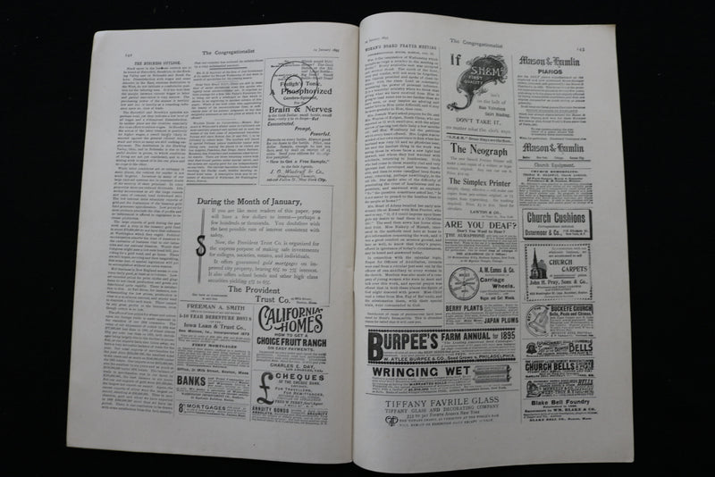 1895 JANUARY 24 THE CONGREGATIONALIST MAGAZINE - WILLIAM G. SCHAUFFLER - K 2327