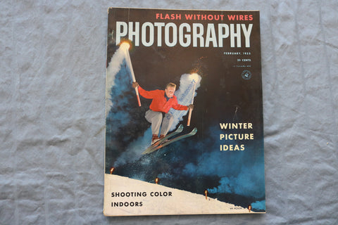 1953 FEBRUARY PHOTOGRAPHY MAGAZINE - FLASH WITHOUT WIRES COVER - SP 1195X