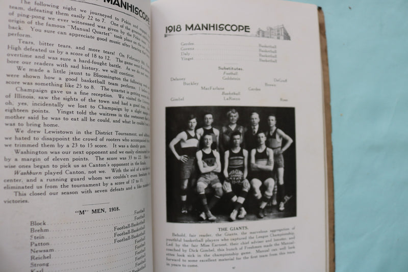 1918 MANHISCOPE - MANUAL TRAINING HIGH SCHOOL - PEORIA - SOFTCOVER BOOK - K 3442