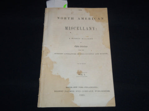1851 APRIL THE NORTH AMERICAN MISCELLANY MAGAZINE - VOLUME 1 - J 8871