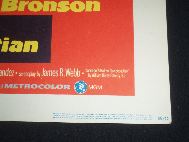 1968 GUNS FOR SAN SEBASTIAN 1/2 SHEET MOVIE POSTER - QUINN & BRONSON - P 466