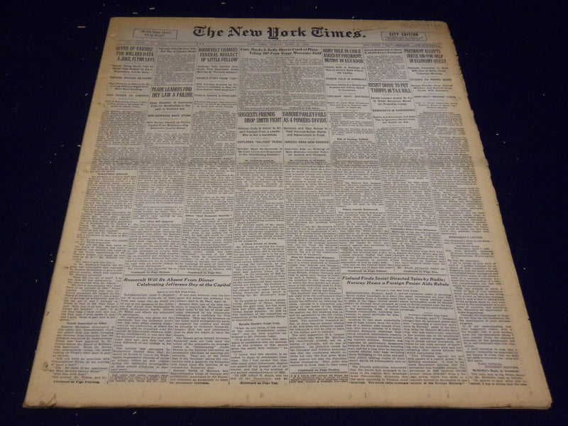 1932 APRIL 8 NEW YORK TIMES - CAPT. HAWKS IN PLANE CRASH - NT 4111
