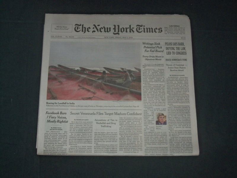 2019 MAY 3 NEW YORK TIMES - PELOSI SAYS BARR, DEFYING THE LAW, LIED TO CONGRESS