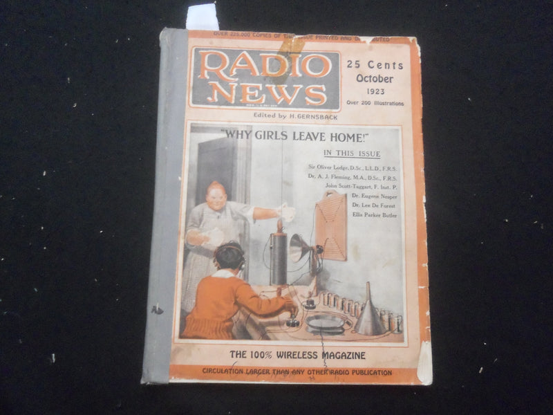 1923 OCTOBER RADIO NEWS MAGAZINE - WHY GIRLS LEAVE HOME - B 433E