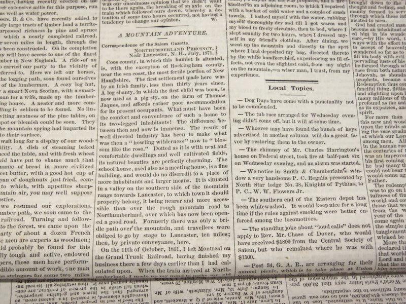 1871 ESSEX COUNTY MERCURY NEWSPAPER LOT OF 49 - SALEM MASSACHUSETTS- NP 2878