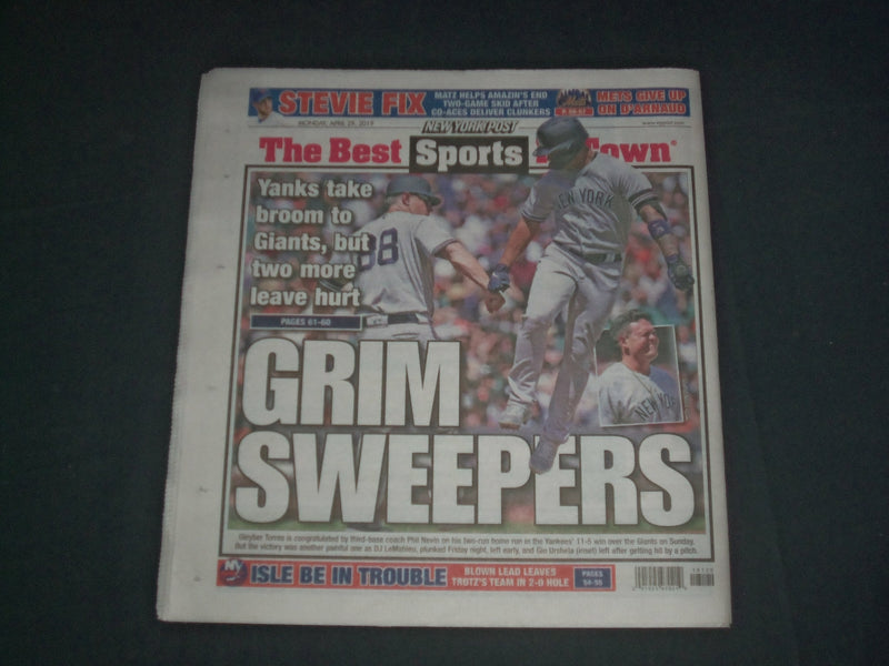 2019 APRIL 29 NEW YORK POST NEWSPAPER-COREY BALLENTINE SHOT HRS AFTER NFL DRAFT