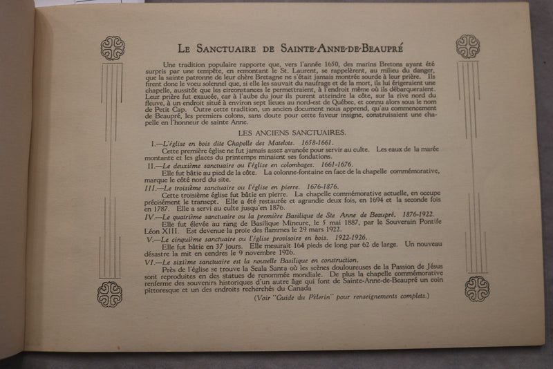 1920'S SAINTE ANNE DE BEAUPRE ALBUM - SOFTCOVER BOOK - K 3476