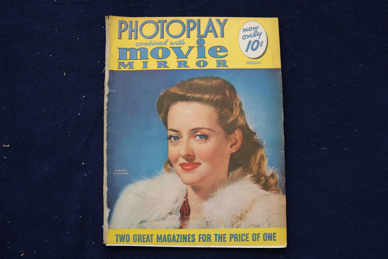 1941 FEBRUARY PHOTOPLAY MAGAZINE - BETTE DAVIS COVER - E 17821