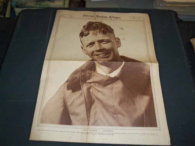 1927 JUNE 12 CHICAGO SUNDAY TRIBUNE PICTURE SECTION- CHARLES LINDBERGH - NP 3522