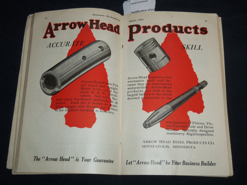 1923 AUGUST AUTOMOTIVE MERCHANDISING MAGAZINE - SALES & SERVICE - J 8599