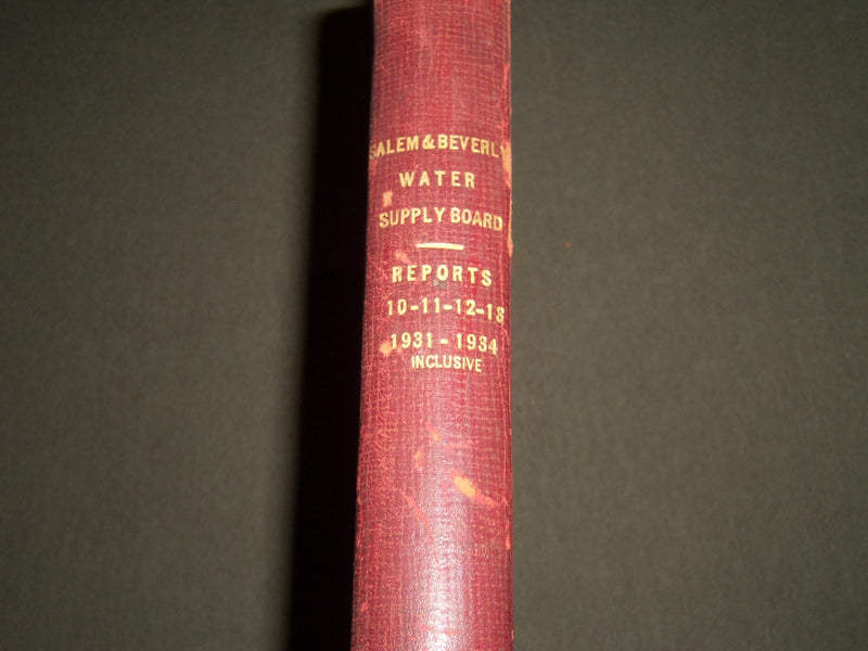 1931-1934 SALEM & BEVERLY WATER SUPPLY BOARD REPORTS 10-13 BOOK - KD 4158