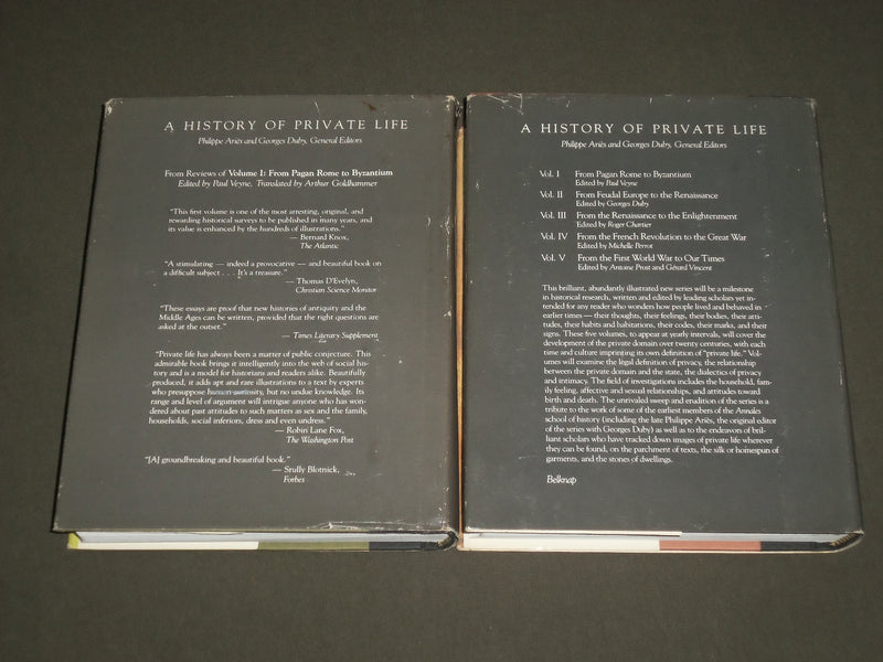 1987 A HISTORY PRIVATE LIFE VOLUME 1 & 2 EDITED BY PAUL VEYNE - I 1340