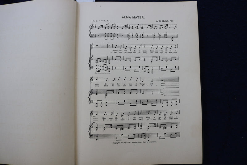 1918 UNIVERSITY OF ILLINOIS SONG BOOK - HARDCOVER BOOK - KD 9542