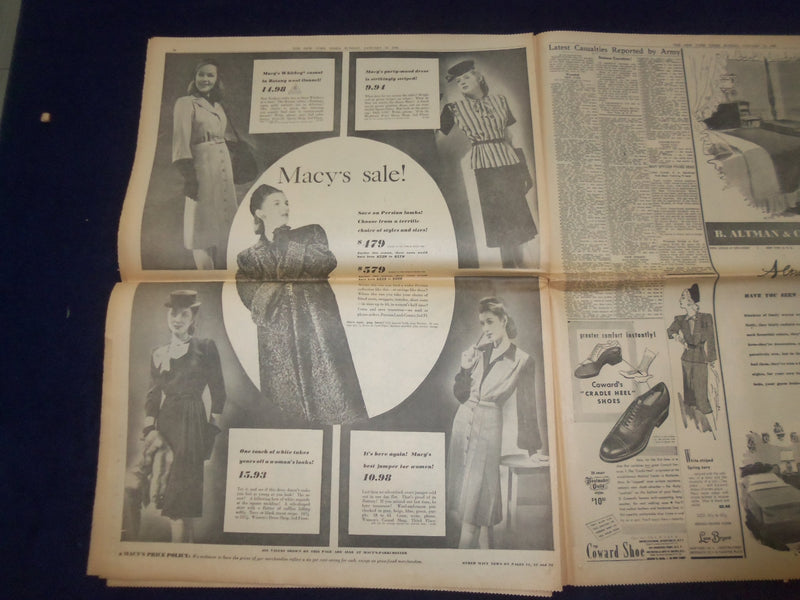 1945 JAN 14 NEW YORK TIMES - RUSSIANS OPEN WINTER OFFENSIVE IN POLAND - NP 6652