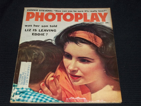 1960 OCTOBER PHOTOPLAY MAGAZINE - LIZ TAYLOR FRONT COVER - E 16677
