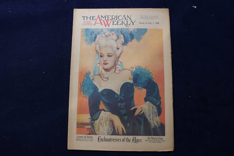 1948 FEB 1 AMERICAN WEEKLY MAGAZINE - BETTY GRABLE - JEANNE DE VALOIS - E 22685
