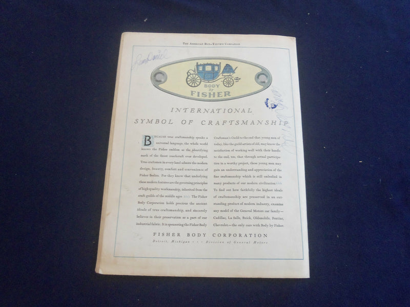 1932 MARCH AMERICAN BOY MAGAZINE - CHARLES LIVINGSTON BULL COVER - ST 7066