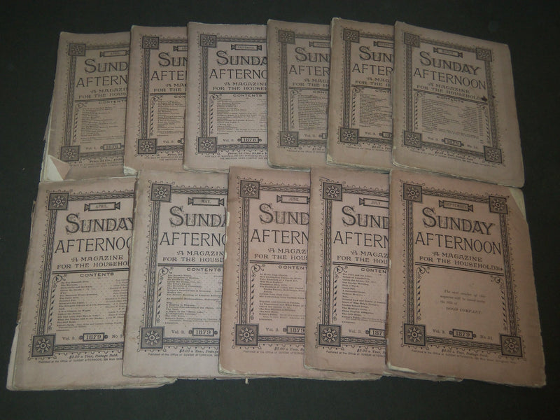 1878-1879 SUNDAY AFTERNOON HOUSEHOLD MAGAZINE LOT OF 11 ISSUES - WR 467