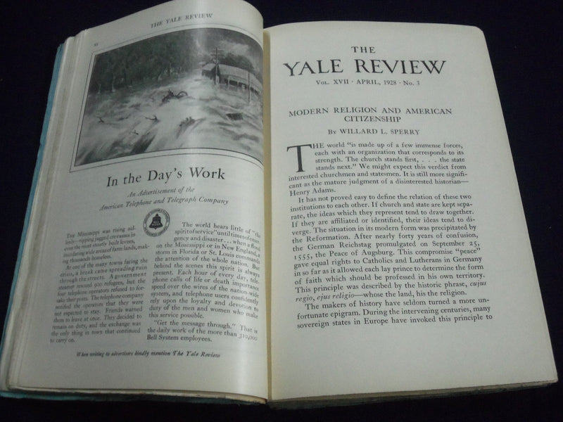 1928-1946 THE YALE REVIEW MAGAZINE LOT OF 7 - NICE ARTICLES & ADS - WR 748