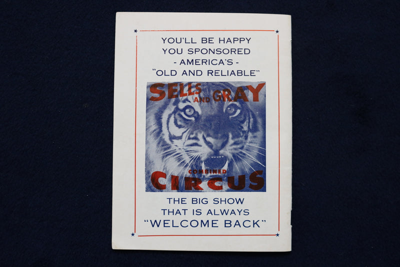 1960'S SELLS AND GRAY COMBINED CIRCUS PROGRAM - K 493
