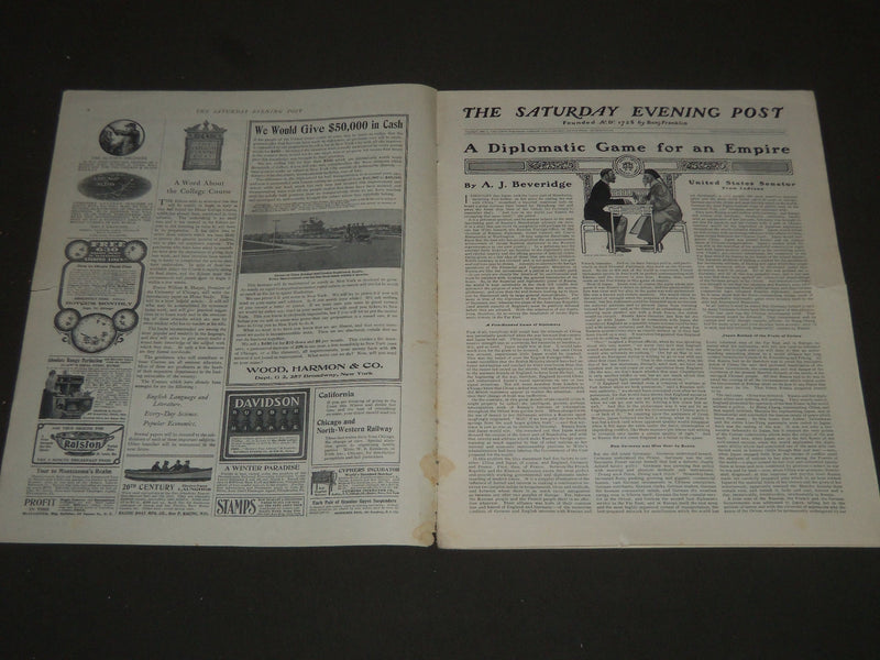 1902 JANUARY 18 THE SATURDAY EVENING POST MAGAZINE - ILLUSTRATED COVER- SP 1025