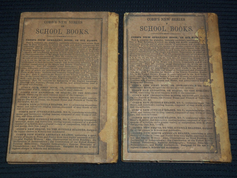 1847 COBB'S NEW JUVENILE READER VOLUME 1 & 2 - LYMAN COBB - K 2595