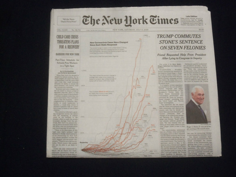 2020 JULY 11 NEW YORK TIMES -TRUMP COMMUTES ROGER STONE'S SENTENCE OF 7 FELONIES