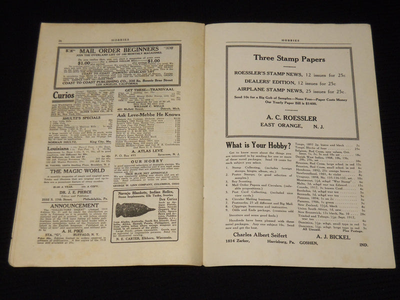 1918-1919 MID-WINTER HOBBIES MAGAZINE - 5TH AVE FACADE - VOL 1 NO. 3/4- SP 4863B