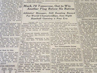 1938 DECEMBER 22 NEW YORK TIMES - CONNIE MACK 76 TOMORROW - NT 6264