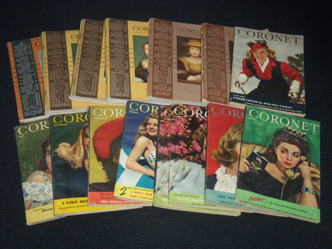 1936-1945 CORONET DIGEST MAGAZINE LOT OF 15 ISSUES - O 3669