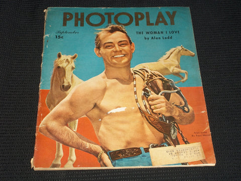 1948 SEPTEMBER PHOTOPLAY MAGAZINE - ALAN LADD FRONT COVER - E 1937