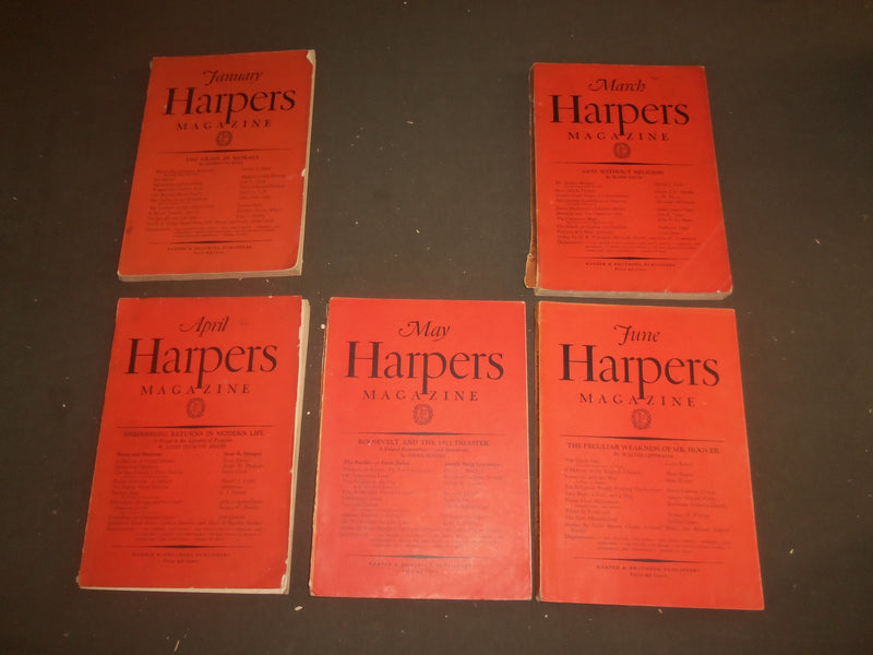 1930 HARPER'S MONTHLY MAGAZINE - LOT OF 11 - STORIES & ILLUSTRATIONS - WR 1000D