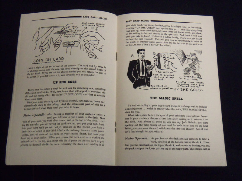 1944 EASY CARD MAGIC BOOK WRITTEN BY ROB ROY - PADELL BOOK COMPANY - J 8911