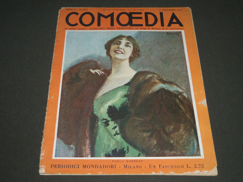1923 SEPT 1 COMOEDIA ITALIAN MAGAZINE - PAOLA BORBONI COVER - ST 5155