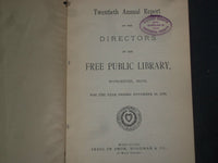 1879-81 FREE PUBLIC LIBRARY DIRECTORS REPORT - WORCESTER, MA - LOT OF 2 - O 226C