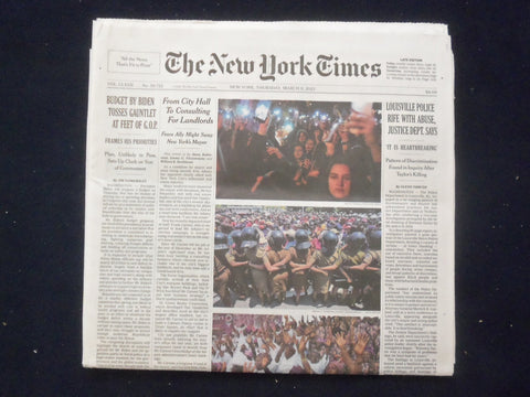 2023 MARCH 9 NEW YORK TIMES -LOUISVILLE POLICE RIFE WITH ABUSE PER JUSTICE DEPT.