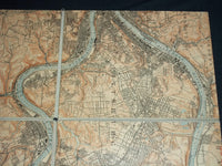 1800'S-1900'S PITTSBURG QUADRANGLE LINEN BACKED MAP - J 5584