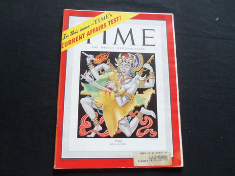 1947 OCTOBER 27 TIME MAGAZINE - INDIA - T 1094