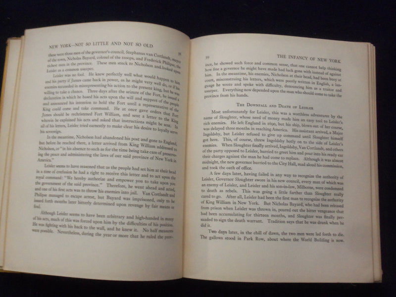 1926 NEW YORK NOT SO LITTLE AND NOT SO OLD HARDCOVER BOOK-SARAH LOCKWOOD-KD 8693