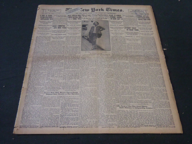 1921 AUGUST 14 NEW YORK TIMES - MLLE. LENGLEN WRITES HER OWN STORY - NT 5497