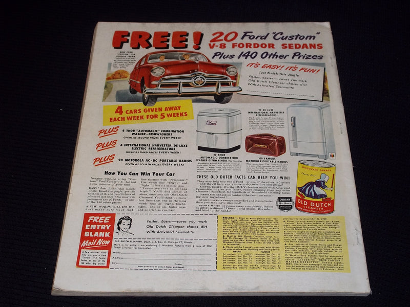 1949 SEPTEMBER MCCALL'S MAGAZINE - NICE FASHION FRONT COVER - E 20267