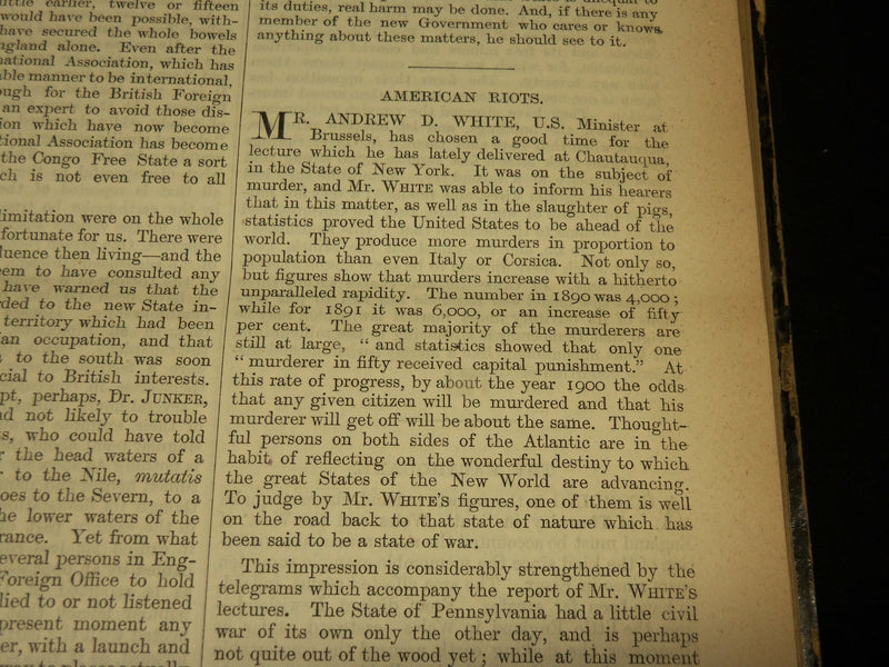 1892 JULY-DECEMBER SATURDAY REVIEW BOUND VOLUME - PUBLISHED IN LONDON - R 1116