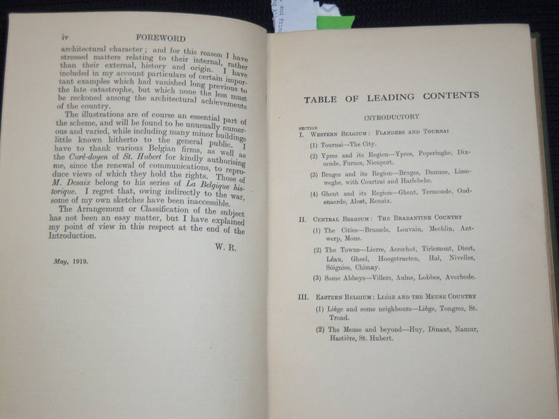1919 THE CHURCHES OF BELGIUM HARDCOVER BOOK BY WILFRID RANDOLPH - KD 9380