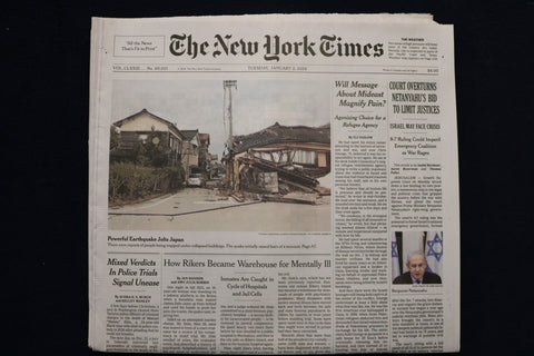 2024 JANUARY 2 NEW YORK TIMES -COURT OVERTURNS NETANYAHU'S BID TO LIMIT JUSTICES