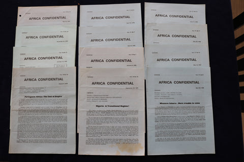 1974-1976 AFRICA CONFINDENTIAL NEWSLETTER PUBLICATION - LOT OF 12 - K 1543