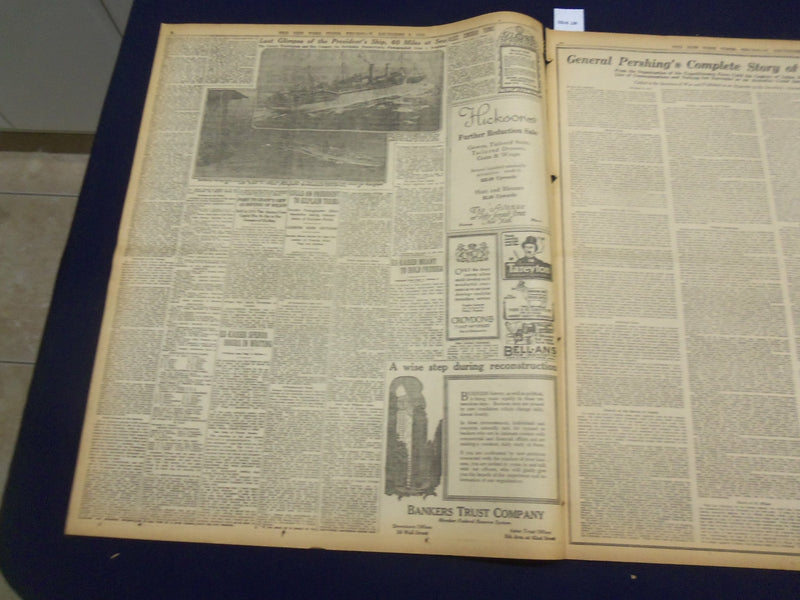 1918 DECEMBER 5 NEW YORK TIMES - PRESIDENT AT SEA, PERSHIING NARRATIVE - NT 9162