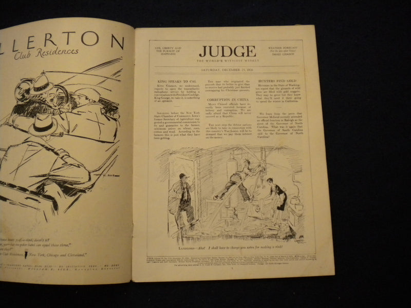 1926 DECEMBER 25 JUDGE MAGAZINE - PARLOR TRICKS - B 435R