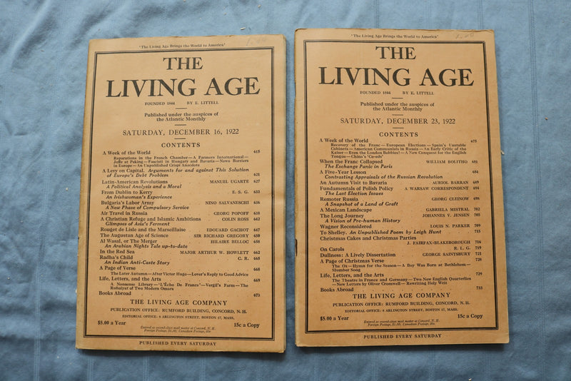 1922-1923 THE LIVING AGE MAGAZINE - LOT OF 13 - O 3896